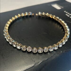 Elegant Gold and Silver Rhinestone Necklace